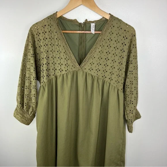 olive green babydoll dress Olive Green Babydoll Mini Dress – Gabi Swimwear main image 0